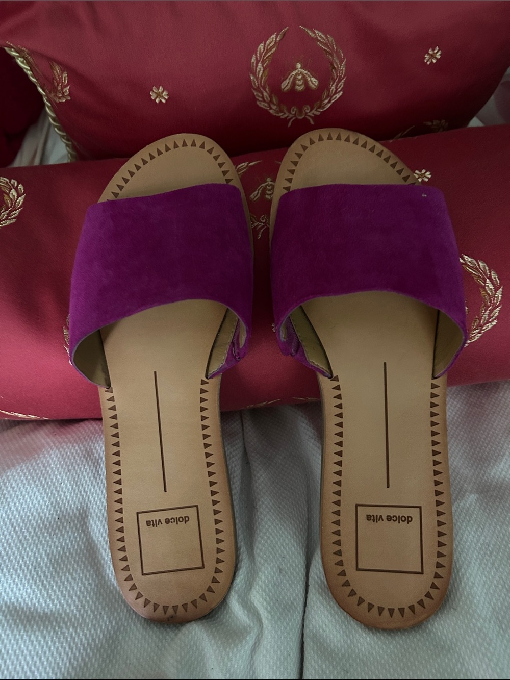 Dolce Vita Fuchsia  Suede Slide Sandals